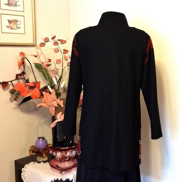 NWT Simon Chang Women's Black Wool Blend Lined Jacket Pea Coat Warm Outerwear L - Picture 7 of 13